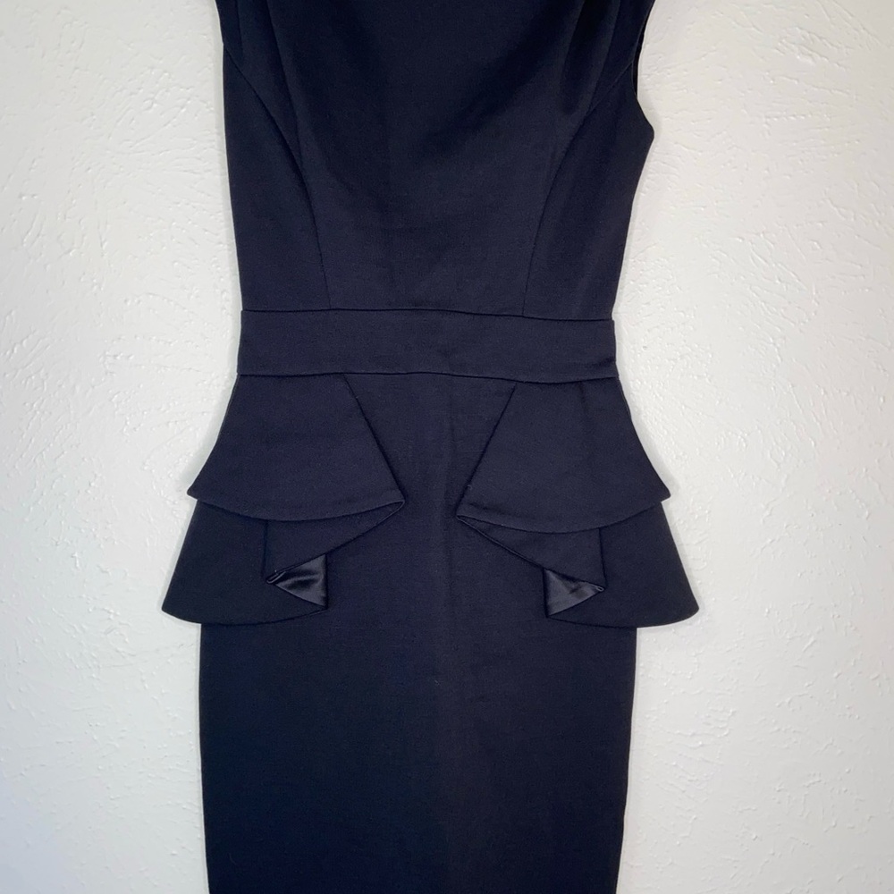 Ted Baker London Ruffled Peplum Sheath Dress Black Sz 0 (US 2) MSRP $245 New!